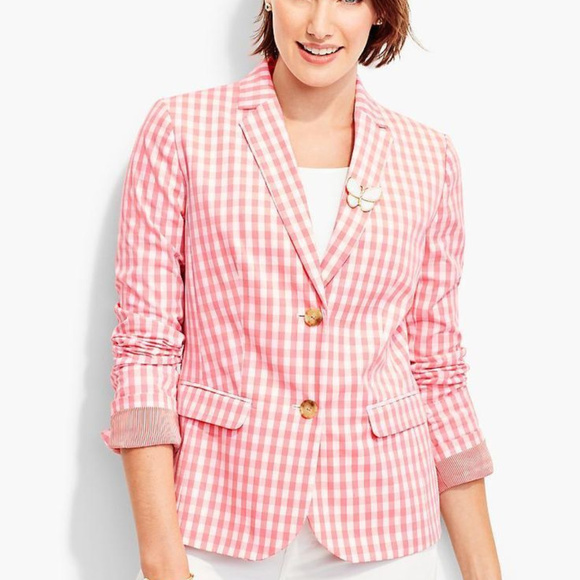 Pink and white check jacket Clearance
